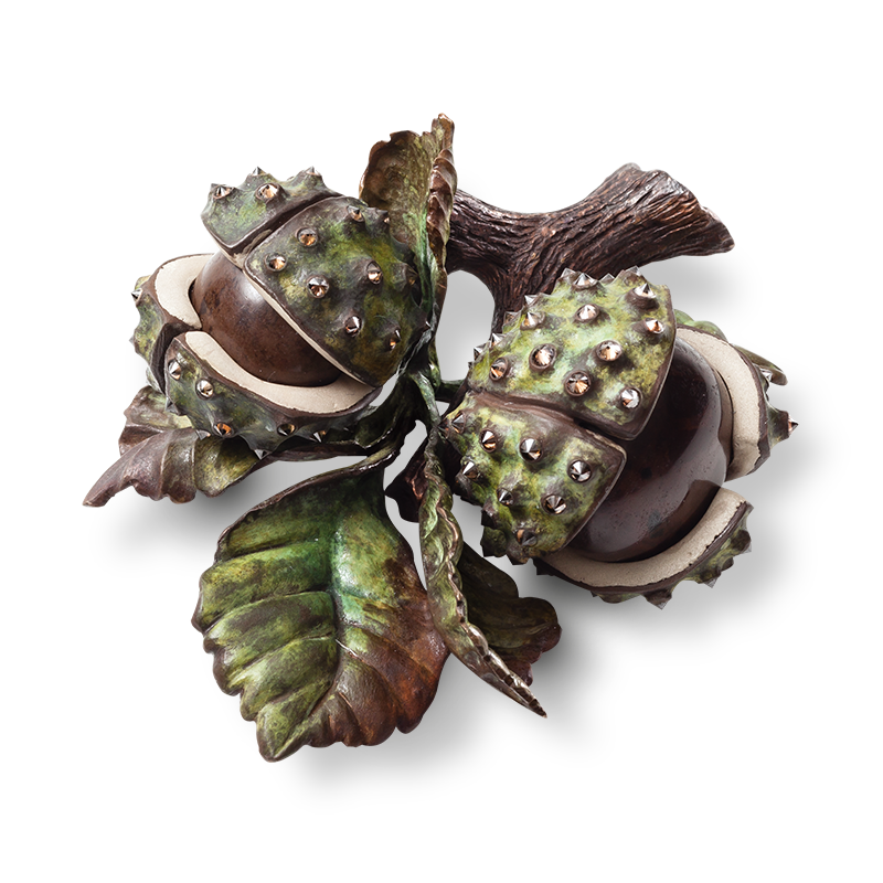 Hemmerle brooch in the shape of a chestnut