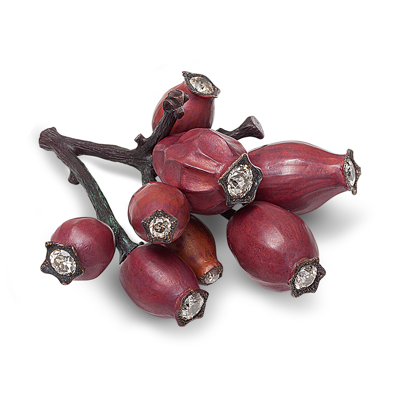 Hemmerle brooch shaped as a rosehip
