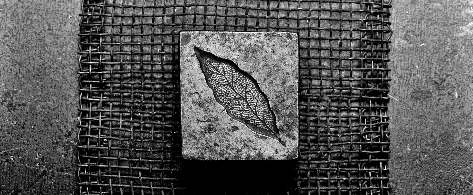 embossing stamp with a floral pattern