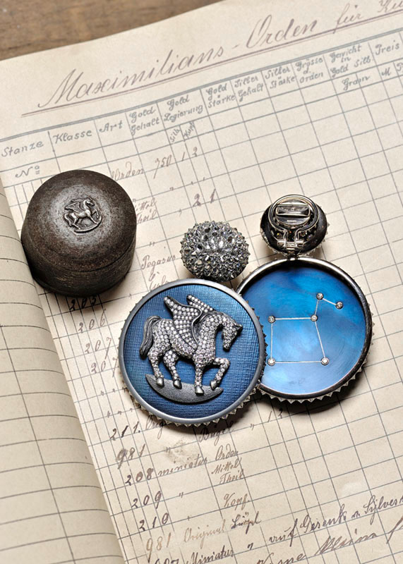 Pegasus earrings and the embossing stamp